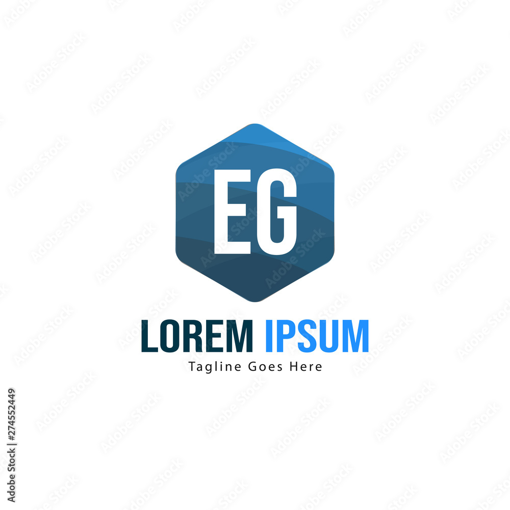 Initial EG logo template with modern frame. Minimalist EG letter logo vector illustration Initial EG logo template with modern frame. Minimalist EG letter logo vector illustration