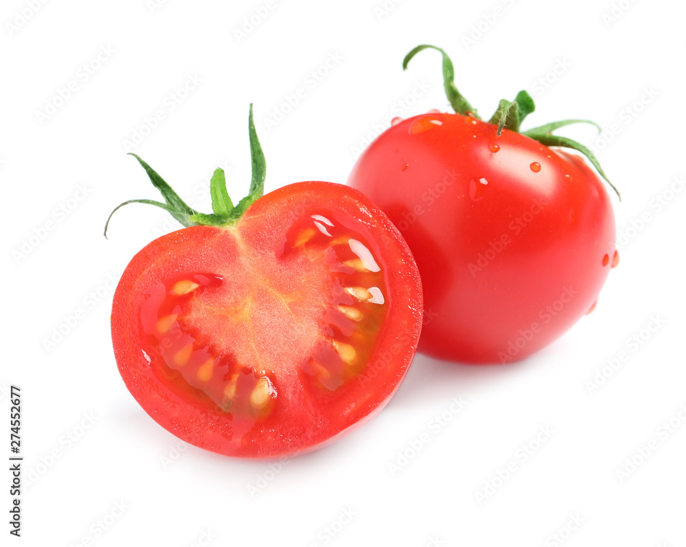 Fresh organic cherry tomatoes isolated on white Fresh organic cherry tomatoes isolated on white