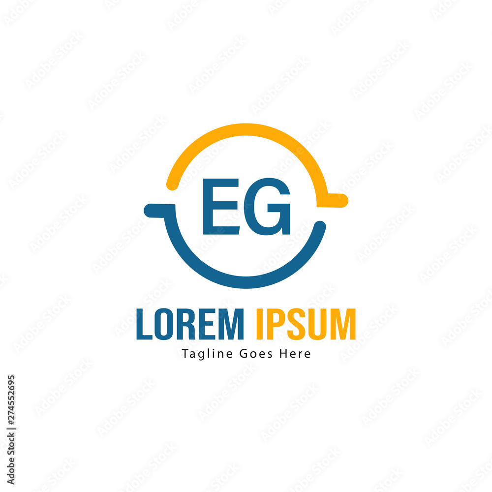 Initial EG logo template with modern frame. Minimalist EG letter logo vector illustration Initial EG logo template with modern frame. Minimalist EG letter logo vector illustration