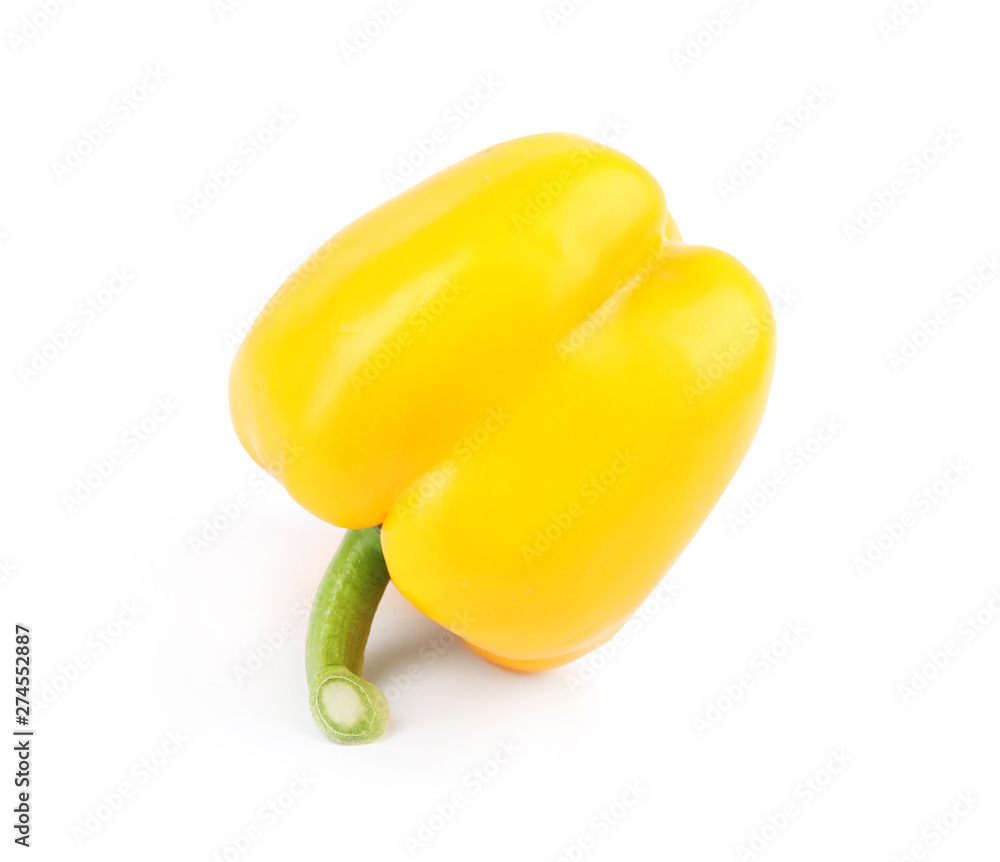 Ripe yellow bell pepper isolated on white Ripe yellow bell pepper isolated on white