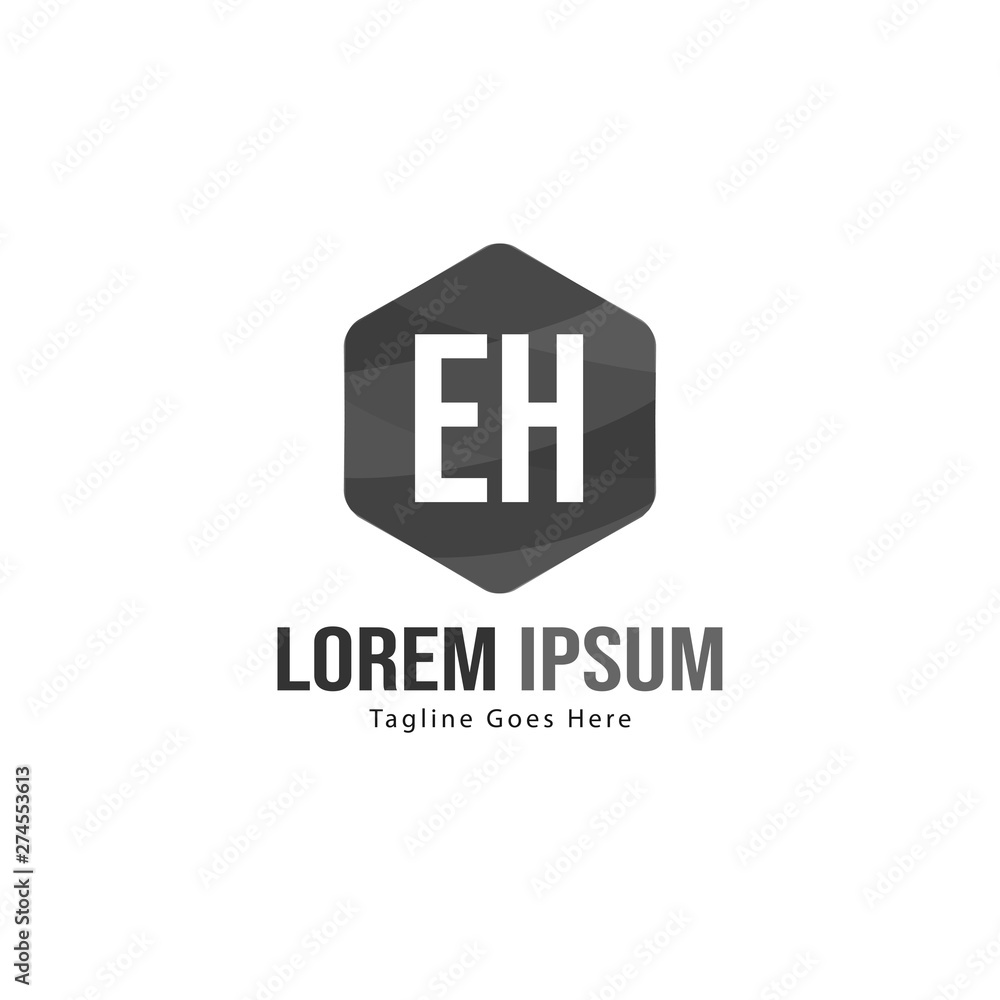 Fototapeta premium Initial EH logo template with modern frame. Minimalist EH letter logo vector illustration