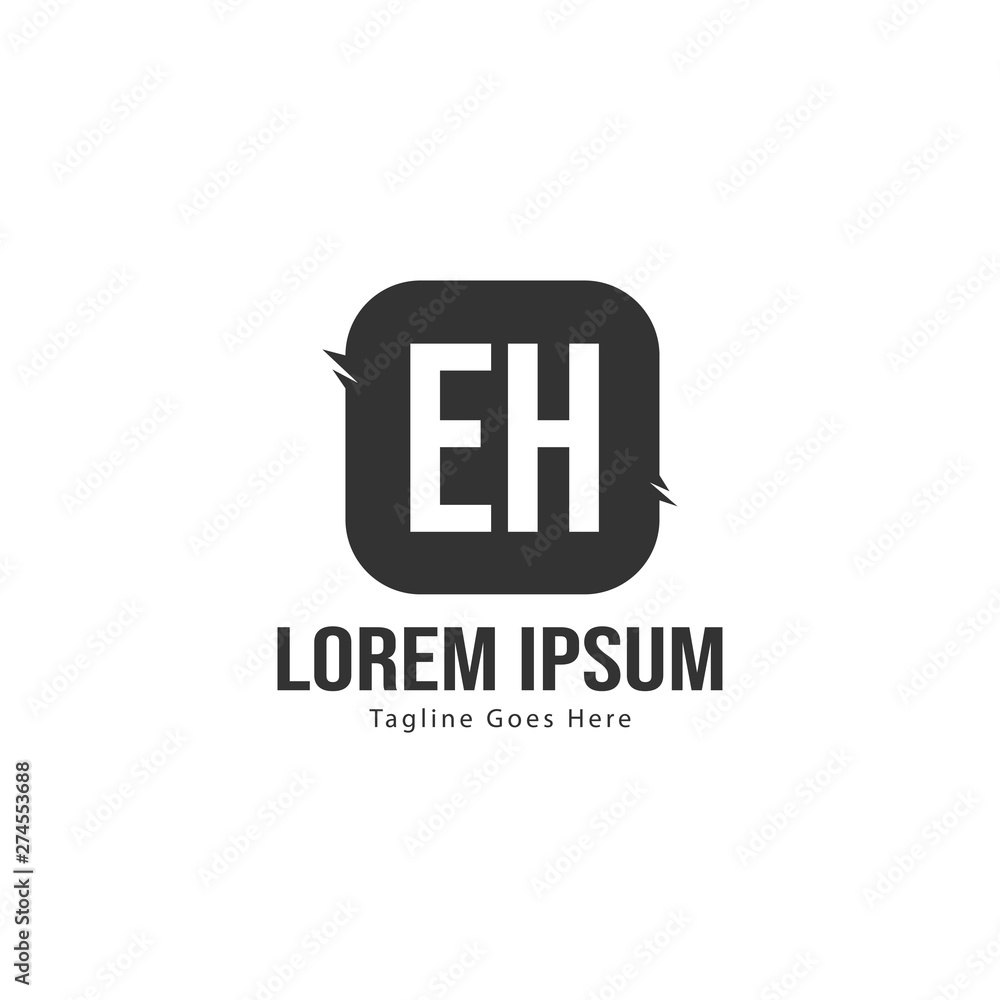 Initial EH logo template with modern frame. Minimalist EH letter logo vector illustration Initial EH logo template with modern frame. Minimalist EH letter logo vector illustration