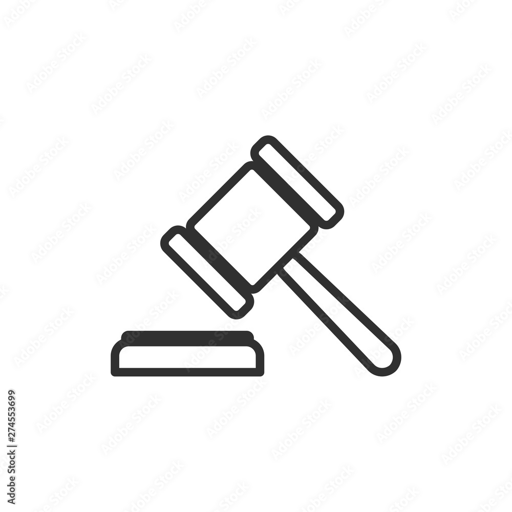 Judge Gavel Auction icon template black color editable. Gavel symbol Flat vector sign isolated on white background. Simple logo vector illustration for graphic and web design. Judge Gavel Auction icon template black color editable. Gavel symbol Flat vector sign isolated on white background. Simple logo vector illustration for graphic and web design.