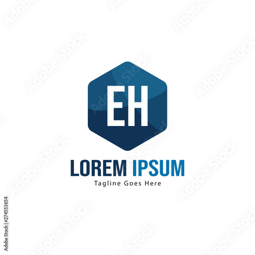 Free Download Initial EH logo template with modern frame. Minimalist EH letter logo vector illustration - GFXLoad