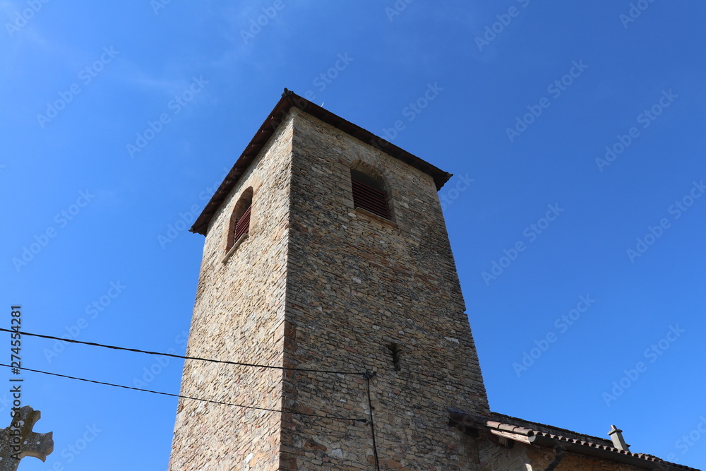 Fototapeta premium Eglise du village de Saint Romain de Jalionas - Département de l'Isère - France - Juin 2019