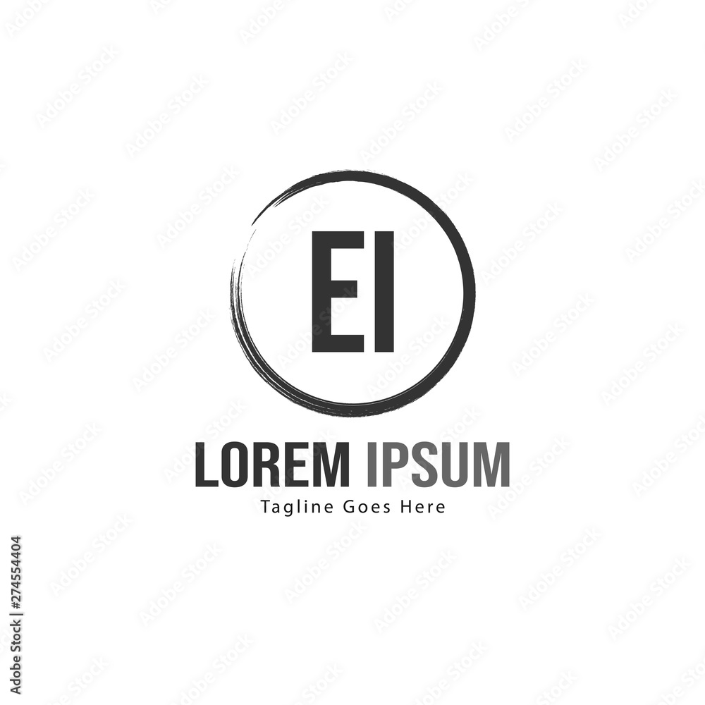 Initial EI logo template with modern frame. Minimalist EI letter logo vector illustration Initial EI logo template with modern frame. Minimalist EI letter logo vector illustration