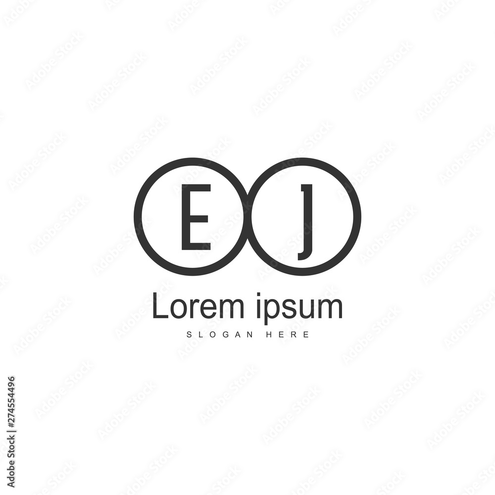 Initial EJ logo template with modern frame. Minimalist EJ letter logo vector illustration Initial EJ logo template with modern frame. Minimalist EJ letter logo vector illustration
