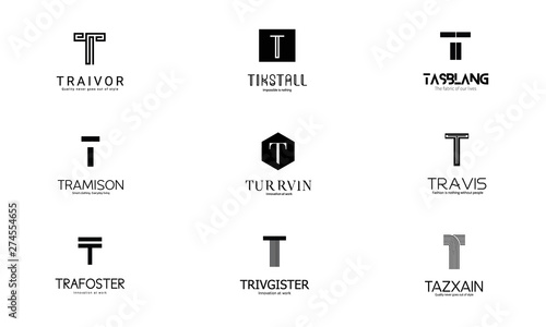 T Letter Alphabetic Logos 1