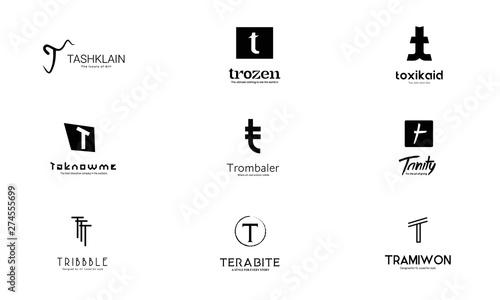 T Letter Alphabetic Logos 2