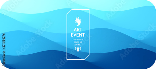 Art event invitation template. Abstract background with dynamic effect. Vector illustration for promotions or presentations.