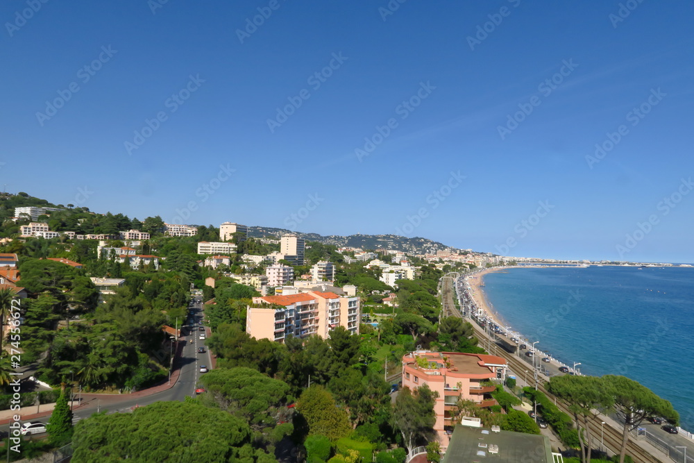 Baie de Cannes vue en hauteur.