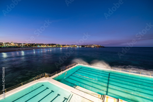View of Bondi Beach in Sydney from Bondi Icebergs Pool. © silardtoth