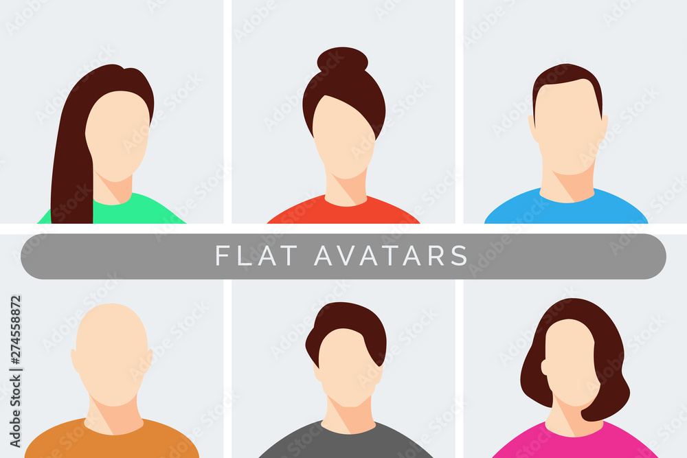 Flat Cartoon Avatars Collection, Business Man Woman People Avatar, User ...