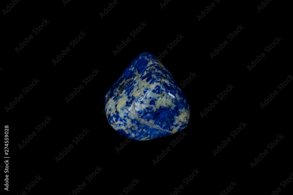Blue Lapis Lazuli Rock on Black Blue Lapis Lazuli Rock on Black