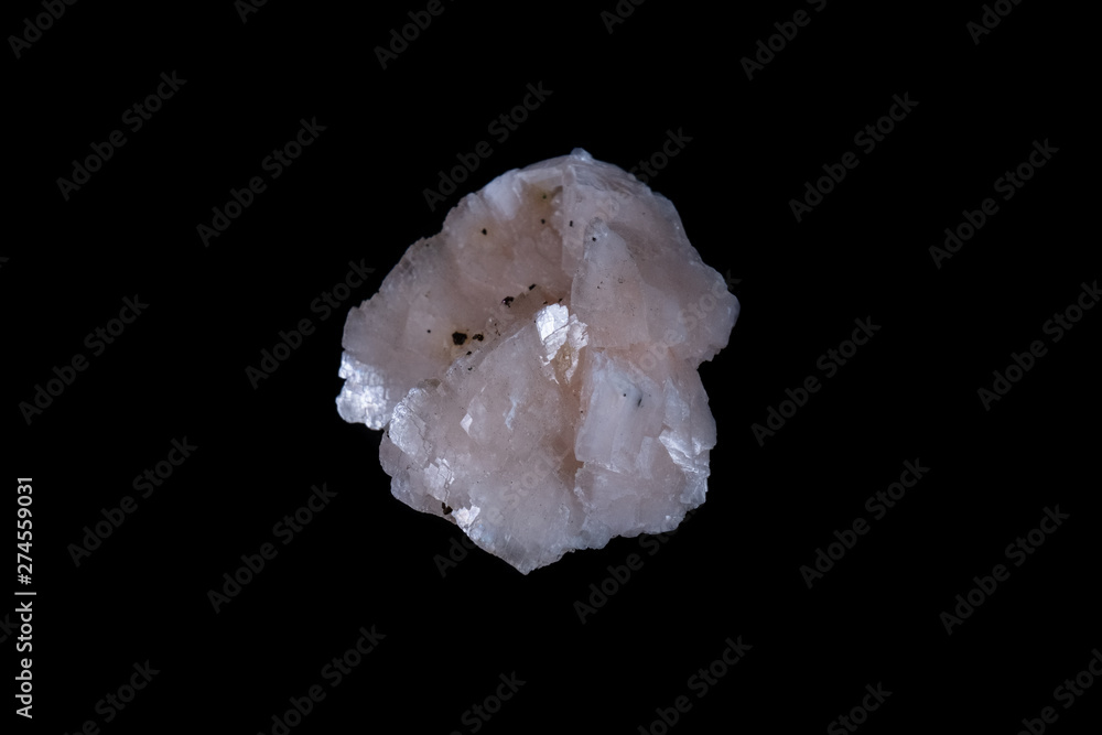 Pink Dolomite Mineral on Black