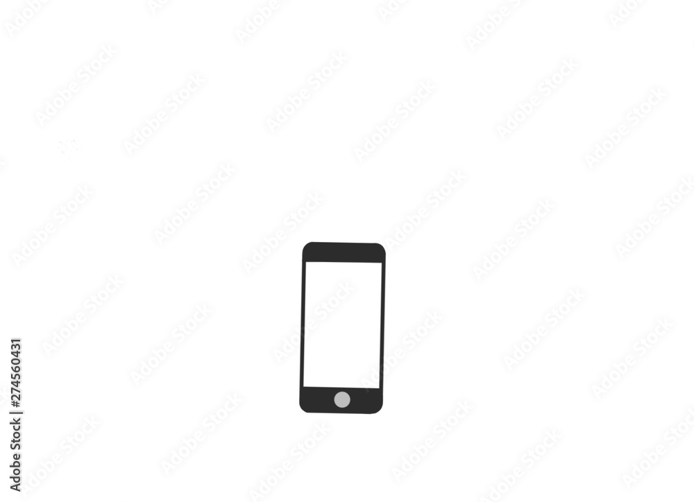 smartphone with screen isolated on white