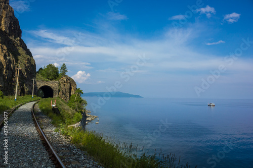 Circum-Baikal Railway in Russia in summer
