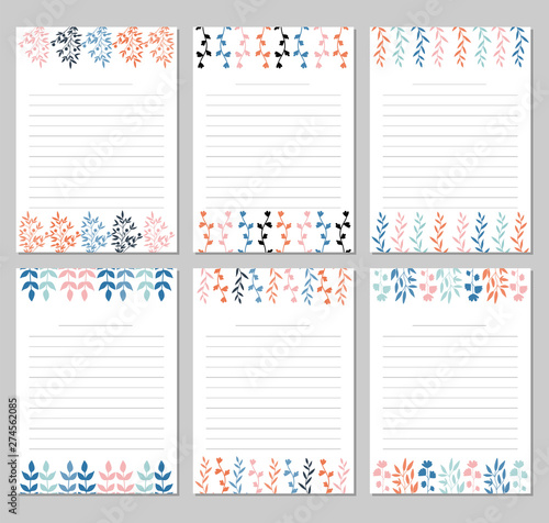 Organizer and note paper for children, printable pages.