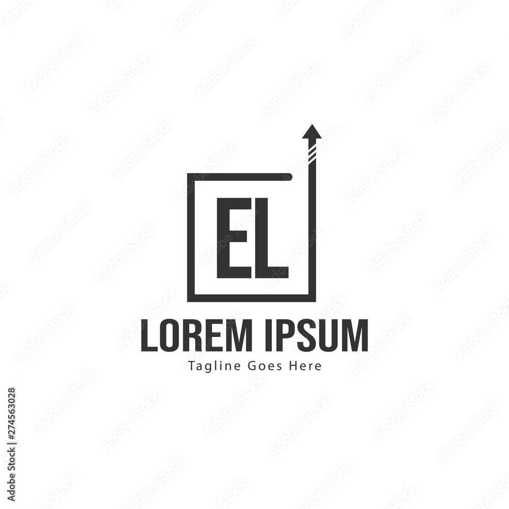 Obraz premium Initial EL logo template with modern frame. Minimalist EL letter logo vector illustration