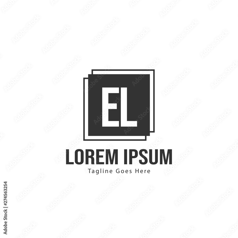 Initial EL logo template with modern frame. Minimalist EL letter logo vector illustration Initial EL logo template with modern frame. Minimalist EL letter logo vector illustration