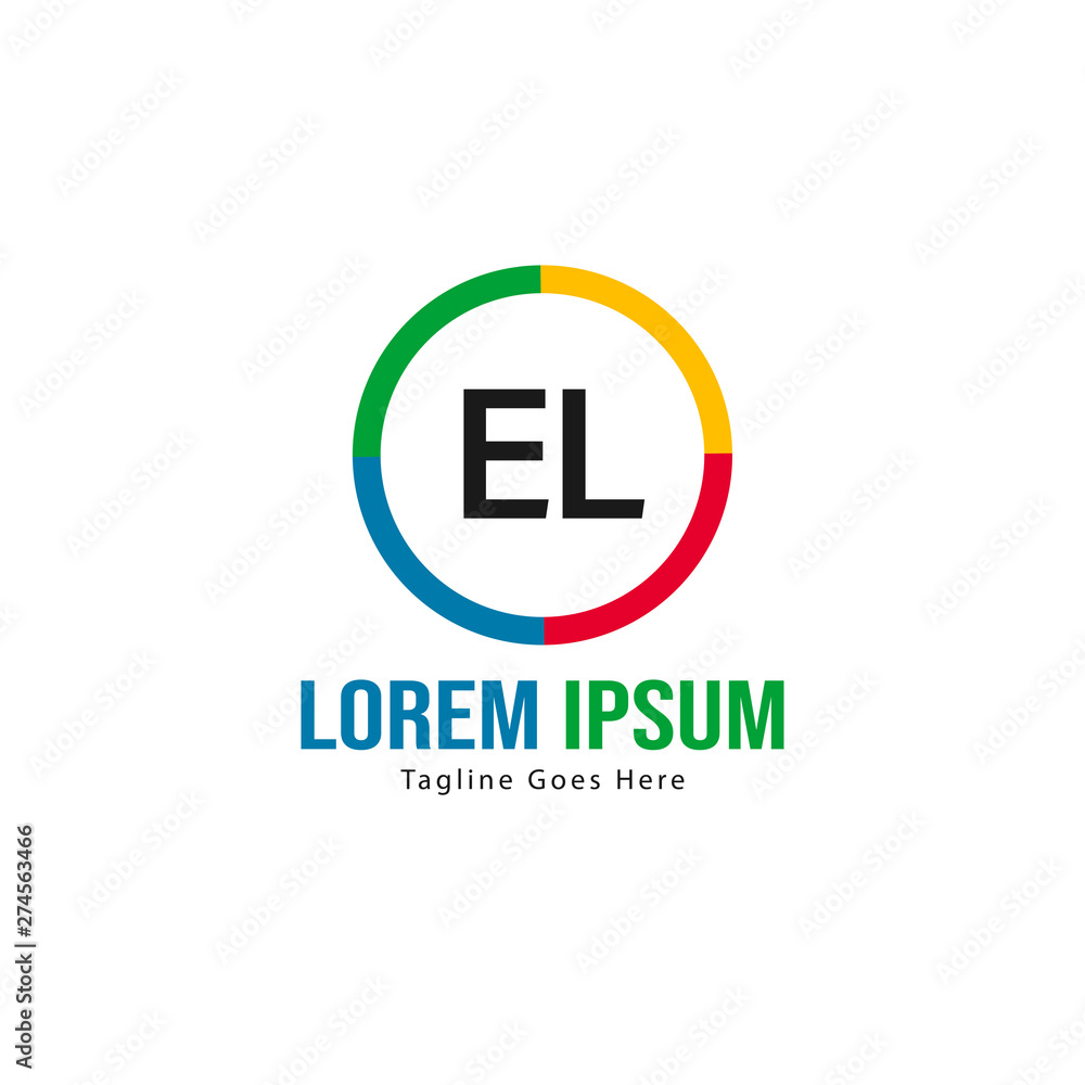 Initial EL logo template with modern frame. Minimalist EL letter logo vector illustration Initial EL logo template with modern frame. Minimalist EL letter logo vector illustration