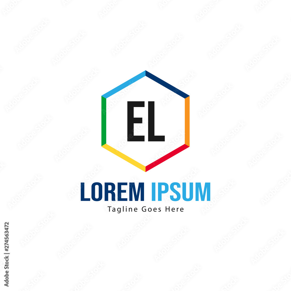 Initial EL logo template with modern frame. Minimalist EL letter logo vector illustration Initial EL logo template with modern frame. Minimalist EL letter logo vector illustration