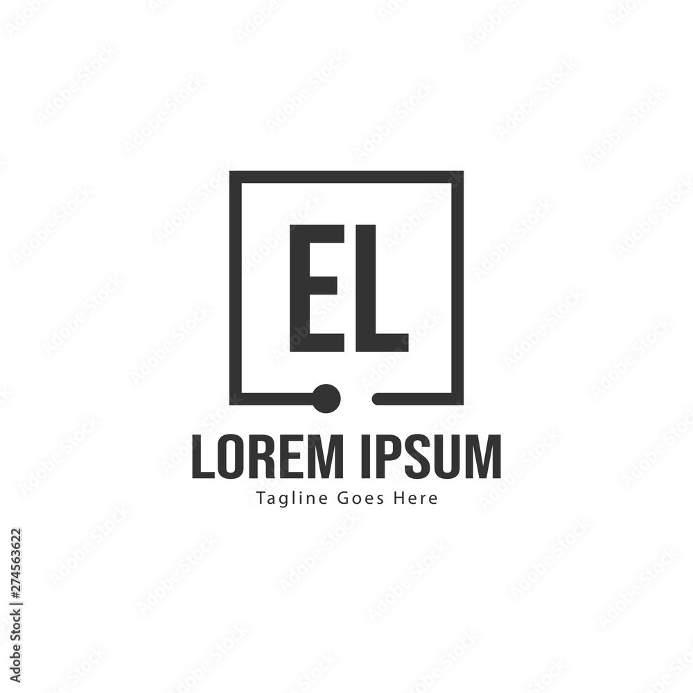 Initial EL logo template with modern frame. Minimalist EL letter logo vector illustration Initial EL logo template with modern frame. Minimalist EL letter logo vector illustration