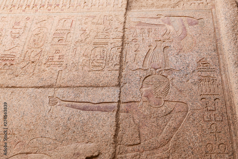 Hieroglyphics in Karnak Temple, Luxor, Egypt
