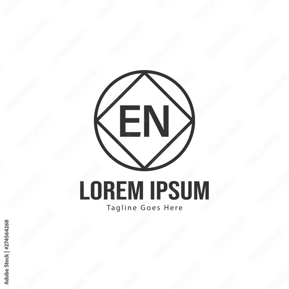 Initial EN logo template with modern frame. Minimalist EN letter logo vector illustration Initial EN logo template with modern frame. Minimalist EN letter logo vector illustration