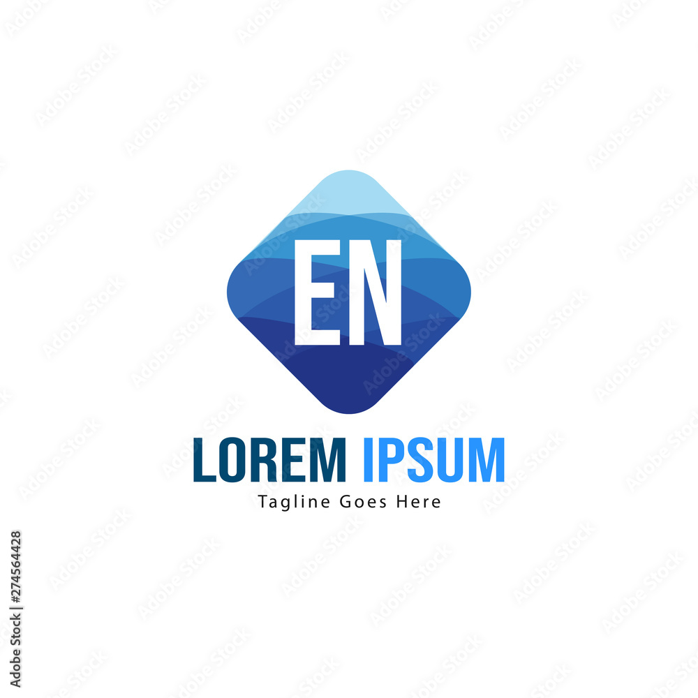 Initial EN logo template with modern frame. Minimalist EN letter logo vector illustration Initial EN logo template with modern frame. Minimalist EN letter logo vector illustration
