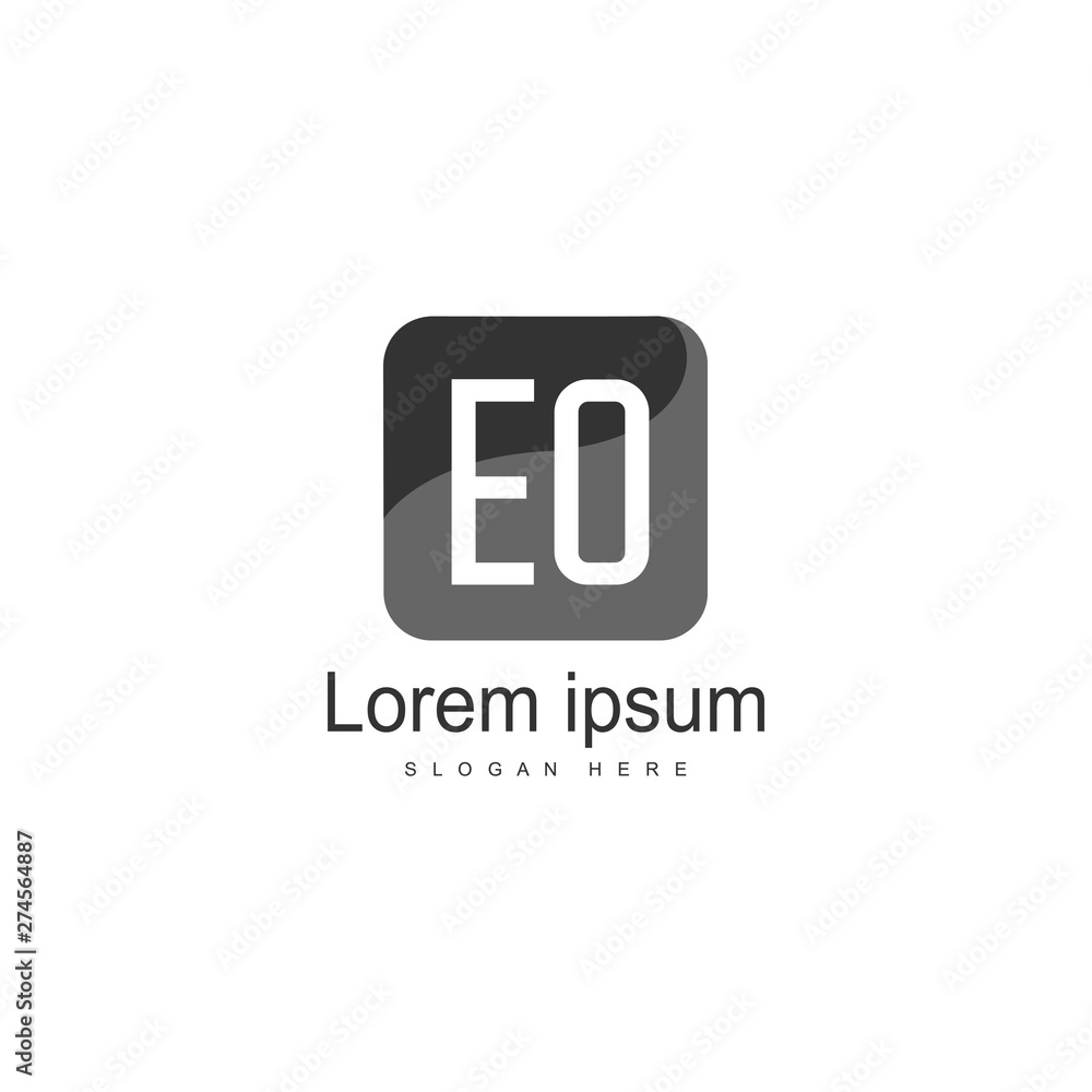 Initial EO logo template with modern frame. Minimalist EO letter logo vector illustration Initial EO logo template with modern frame. Minimalist EO letter logo vector illustration