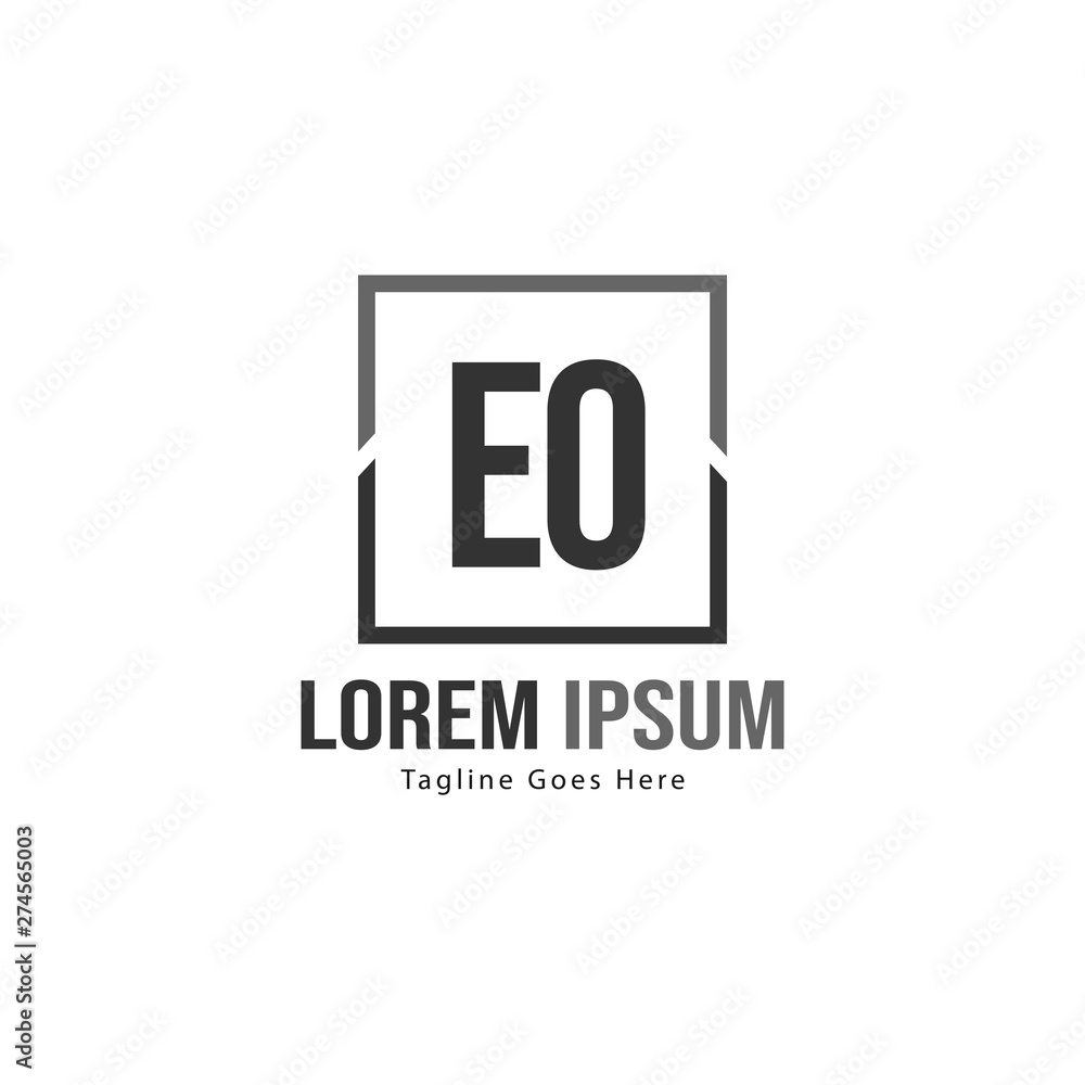 Initial EO logo template with modern frame. Minimalist EO letter logo vector illustration Initial EO logo template with modern frame. Minimalist EO letter logo vector illustration