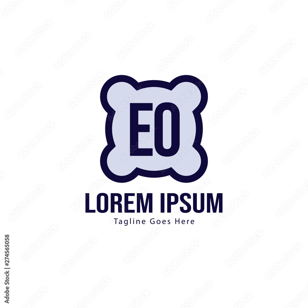 Initial EO logo template with modern frame. Minimalist EO letter logo vector illustration Initial EO logo template with modern frame. Minimalist EO letter logo vector illustration