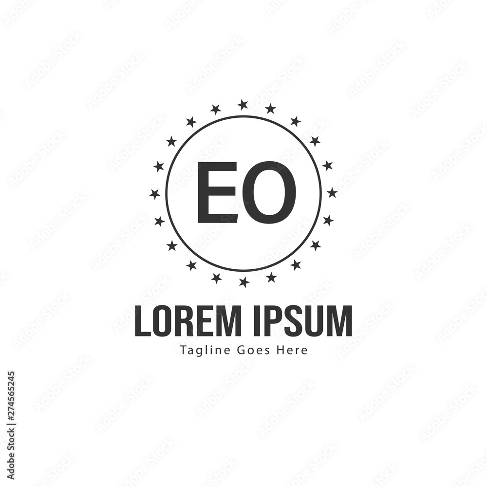 Initial EO logo template with modern frame. Minimalist EO letter logo vector illustration Initial EO logo template with modern frame. Minimalist EO letter logo vector illustration
