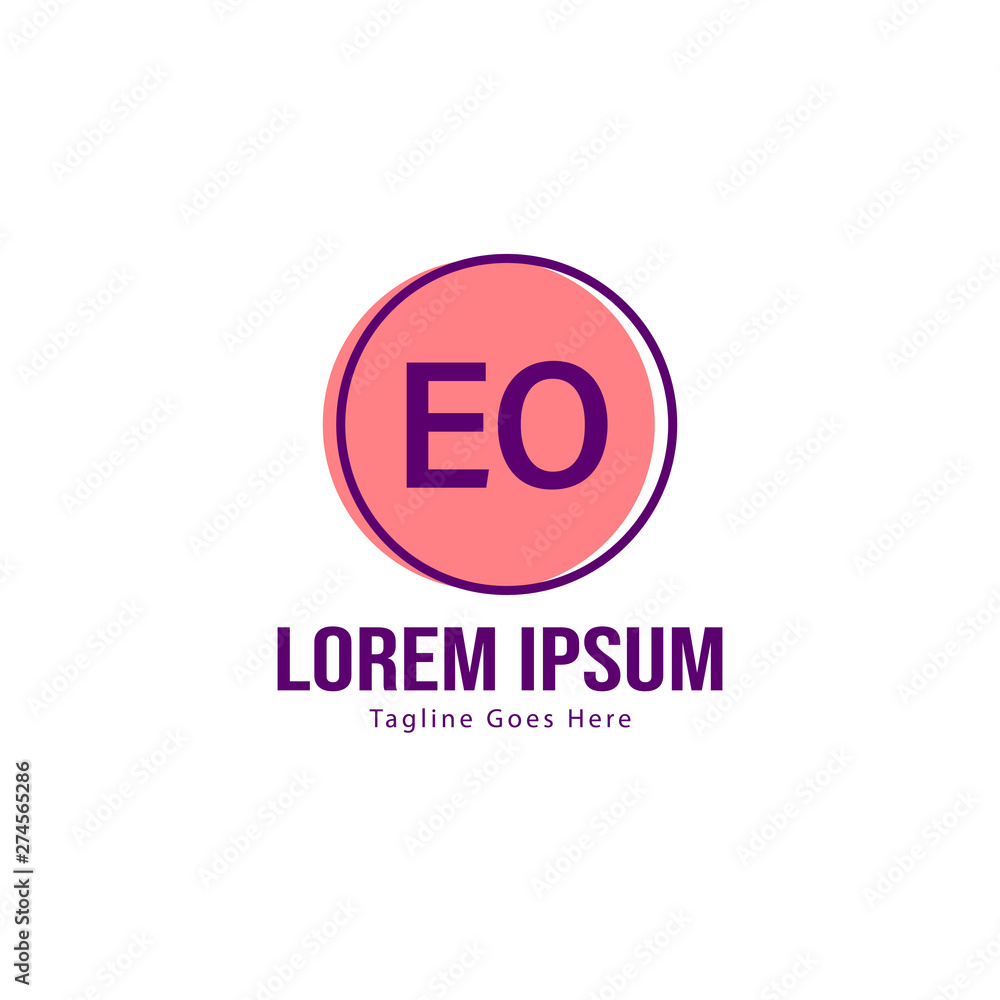 Initial EO logo template with modern frame. Minimalist EO letter logo vector illustration Initial EO logo template with modern frame. Minimalist EO letter logo vector illustration