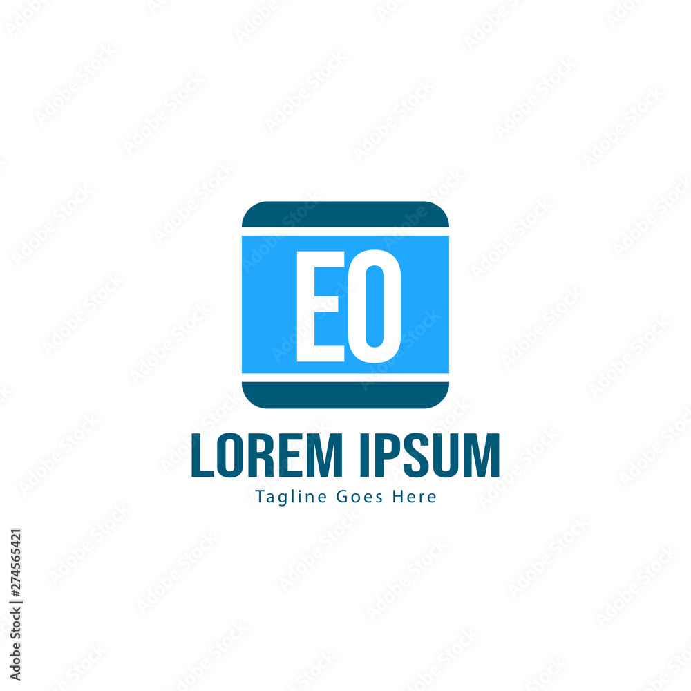 Fototapeta premium Initial EO logo template with modern frame. Minimalist EO letter logo vector illustration