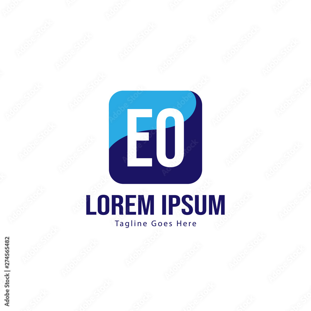 Initial EO logo template with modern frame. Minimalist EO letter logo vector illustration Initial EO logo template with modern frame. Minimalist EO letter logo vector illustration