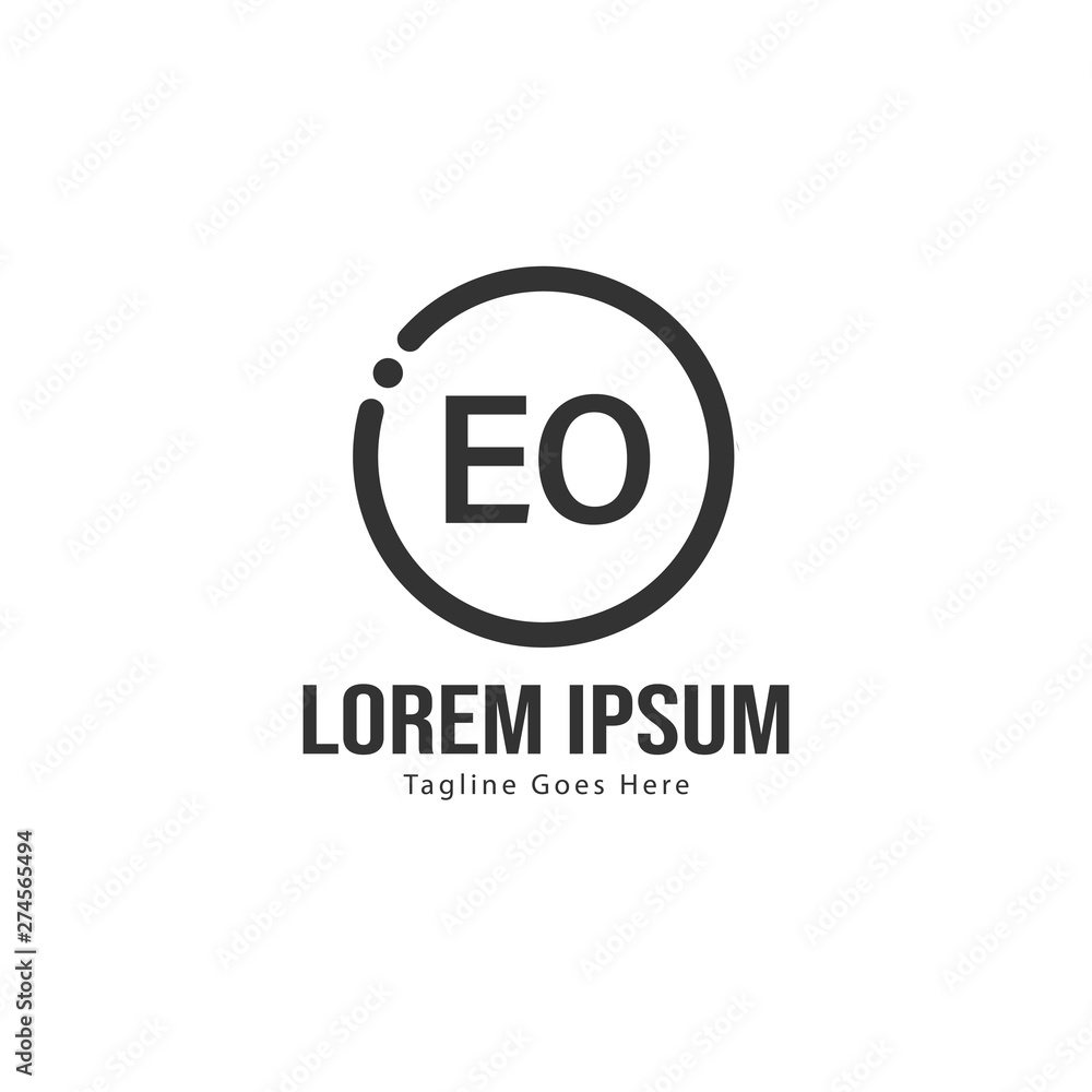 Initial EO logo template with modern frame. Minimalist EO letter logo vector illustration Initial EO logo template with modern frame. Minimalist EO letter logo vector illustration