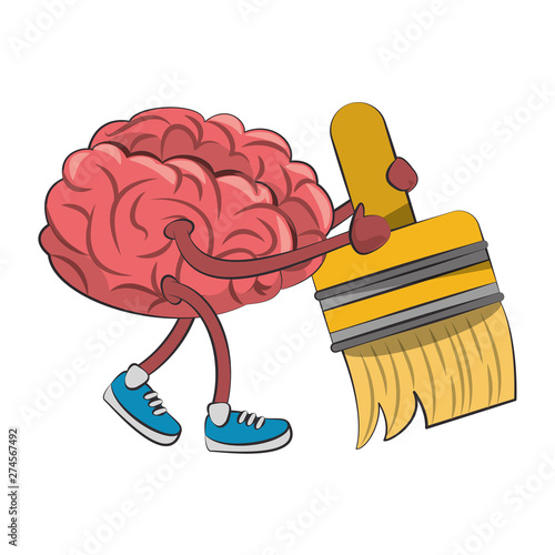 Human brain intelligence and creativity cartoons