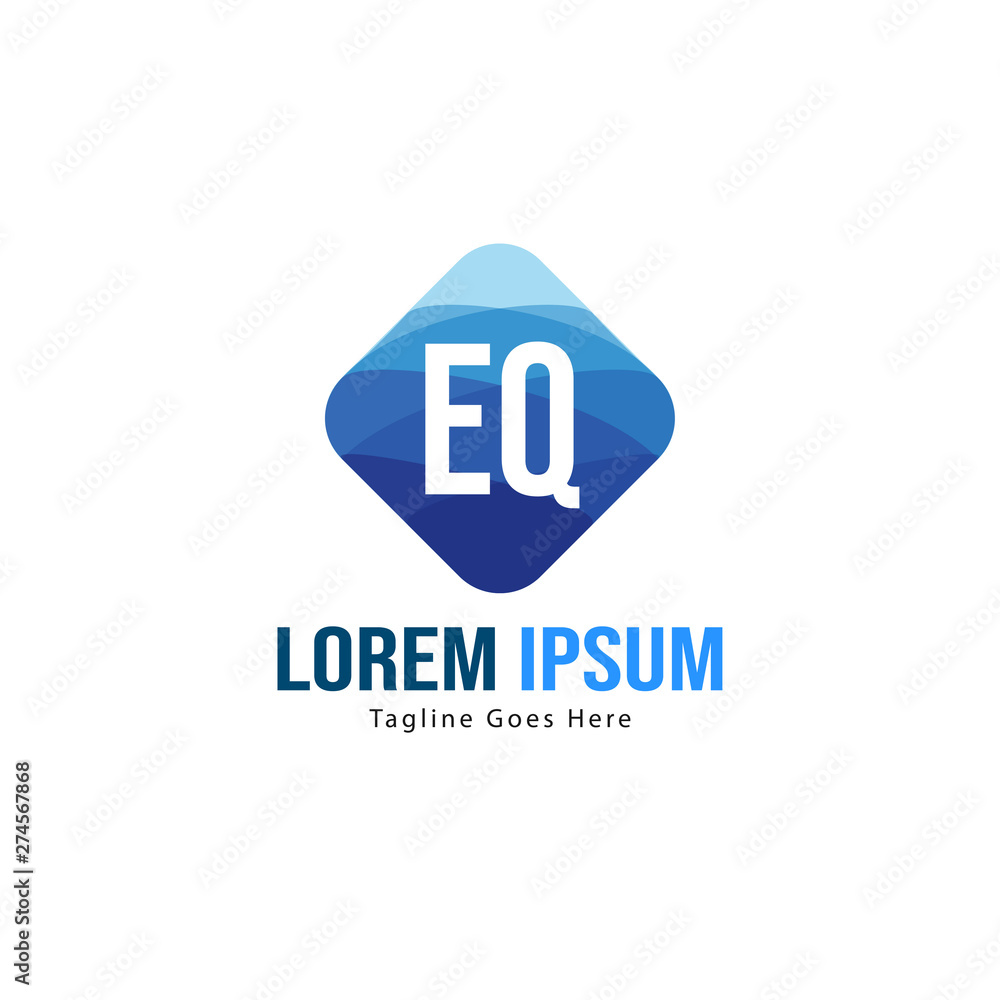 Initial EQ logo template with modern frame. Minimalist EQ letter logo vector illustration Initial EQ logo template with modern frame. Minimalist EQ letter logo vector illustration