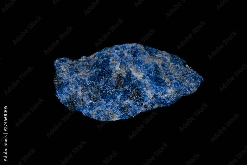 Blue Glaucochroite Mineral on Black Blue Glaucochroite Mineral on Black