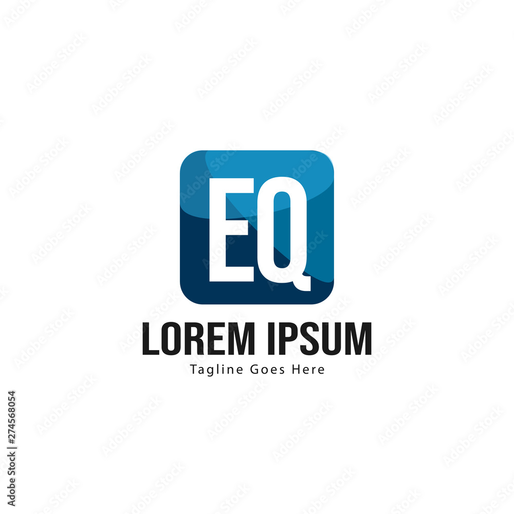 Initial EQ logo template with modern frame. Minimalist EQ letter logo vector illustration Initial EQ logo template with modern frame. Minimalist EQ letter logo vector illustration