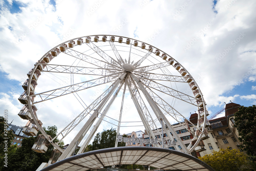Budapest Eye ferris wheel. Travelling in Hungary. Beautiful city Budapest. Budapest Eye ferris wheel. Travelling in Hungary. Beautiful city Budapest.