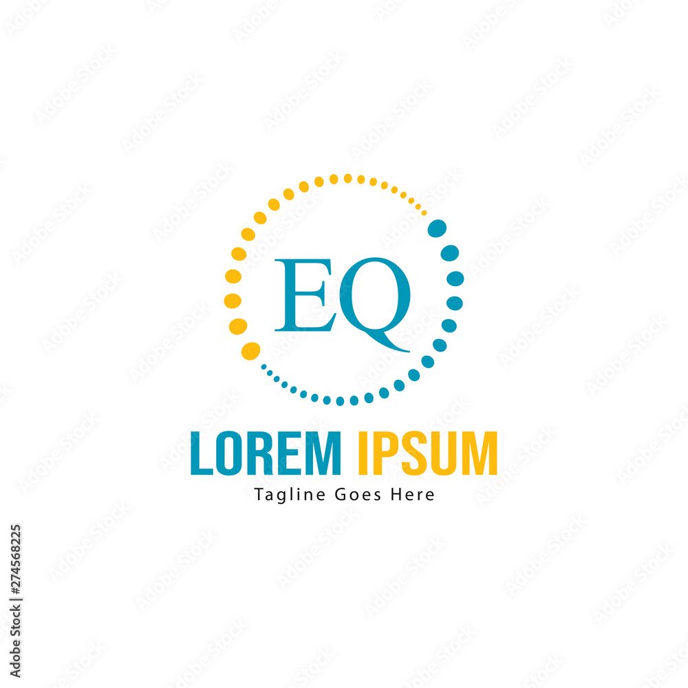 Initial EQ logo template with modern frame. Minimalist EQ letter logo vector illustration Initial EQ logo template with modern frame. Minimalist EQ letter logo vector illustration