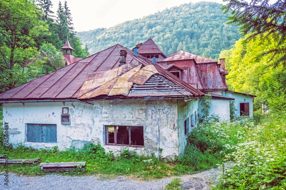 Exterior of abandoned house in Korytnica spa, Slovakia Exterior of abandoned house in Korytnica spa, Slovakia