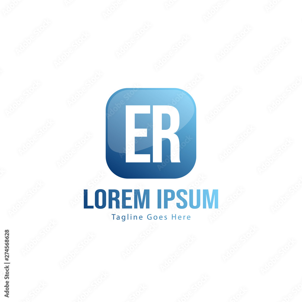 Initial ER logo template with modern frame. Minimalist ER letter logo vector illustration Initial ER logo template with modern frame. Minimalist ER letter logo vector illustration