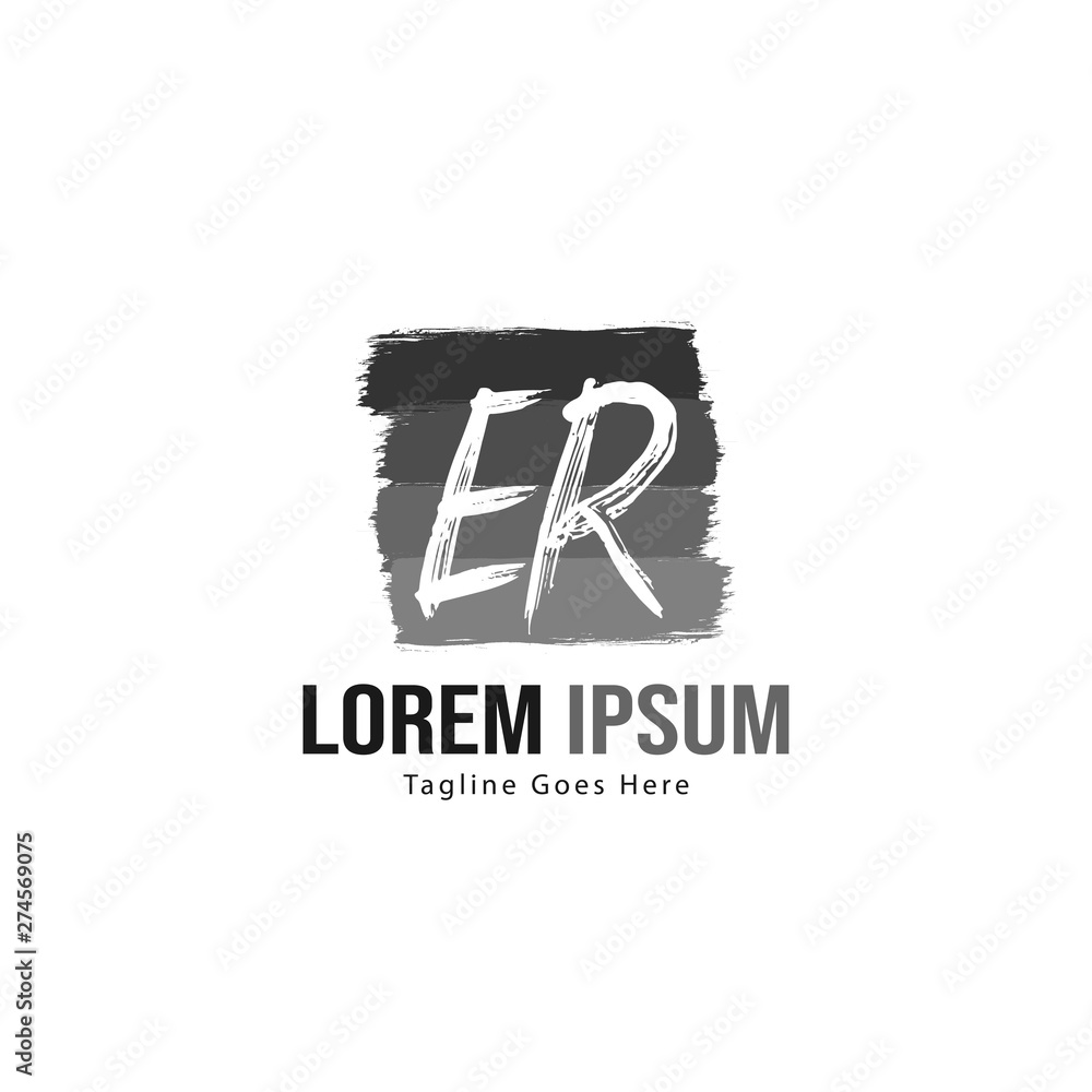Initial ER logo template with modern frame. Minimalist ER letter logo vector illustration Initial ER logo template with modern frame. Minimalist ER letter logo vector illustration