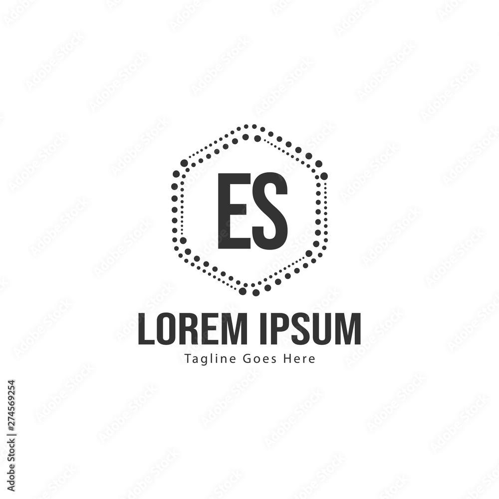 Initial ES logo template with modern frame. Minimalist ES letter logo vector illustration Initial ES logo template with modern frame. Minimalist ES letter logo vector illustration