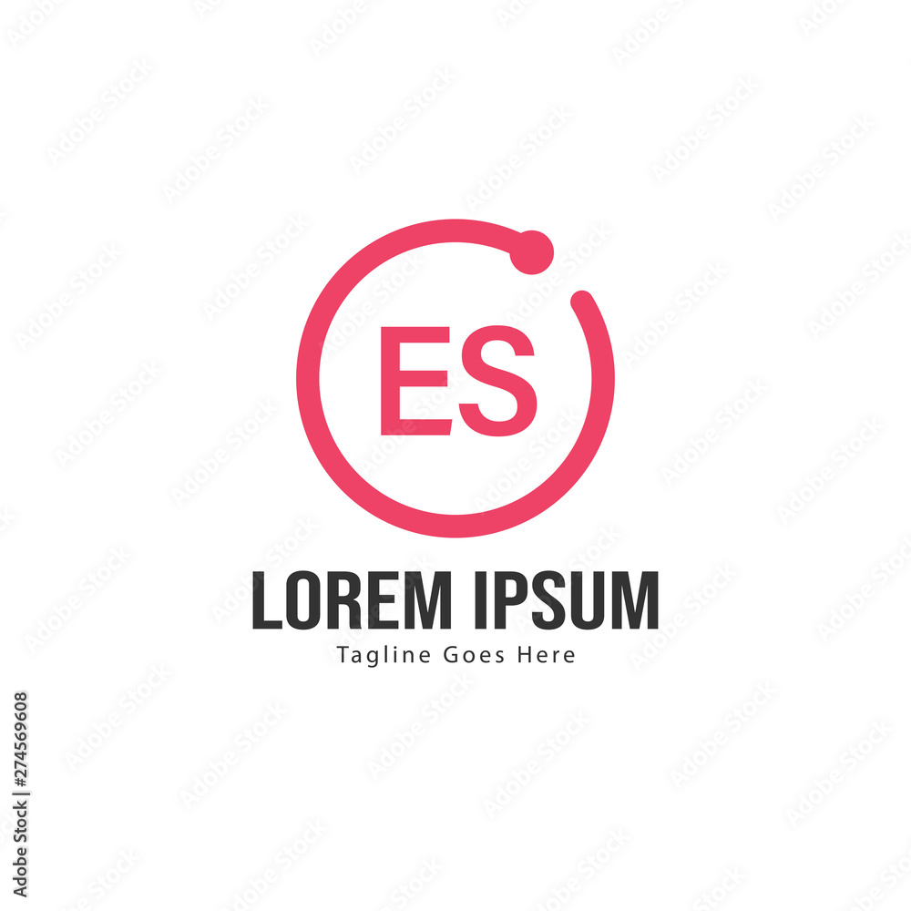 Initial ES logo template with modern frame. Minimalist ES letter logo vector illustration Initial ES logo template with modern frame. Minimalist ES letter logo vector illustration