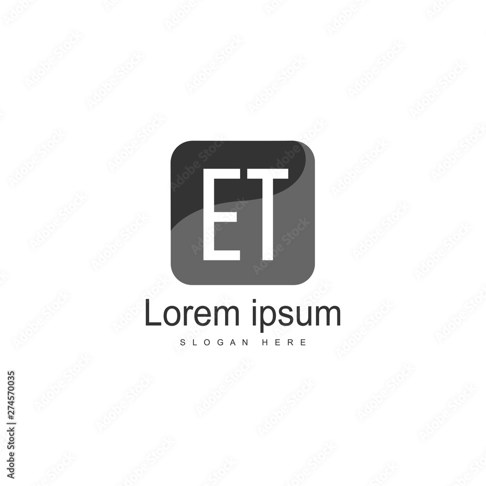 Initial ET logo template with modern frame. Minimalist ET letter logo vector illustration Initial ET logo template with modern frame. Minimalist ET letter logo vector illustration
